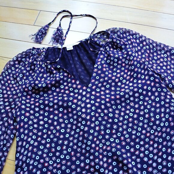 Diane Von Furstenberg Saylor Silk Georgette Blouse Size 2 - Picture 5 of 11